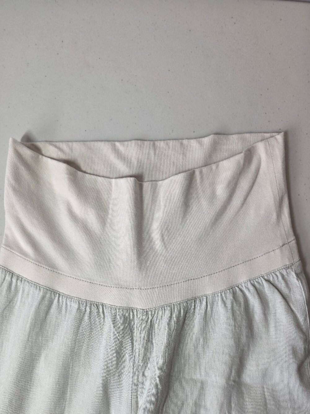 Old Navy Cream Linen Blend High-Rise Fold over Waist Women's Medium - Picture 4 of 10